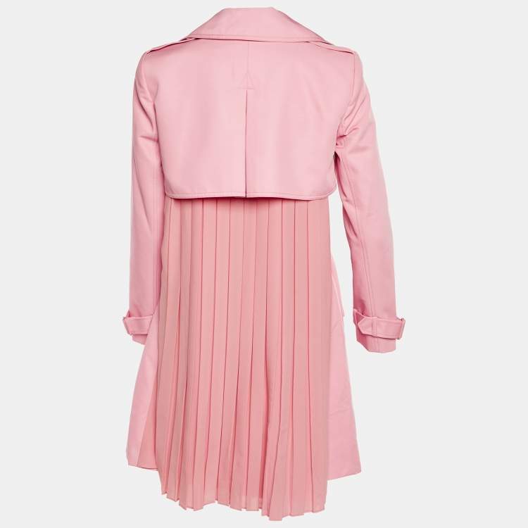 Pre Owned Alice + Olivia Pink Gabardine Belted Double Breasted Coat XS