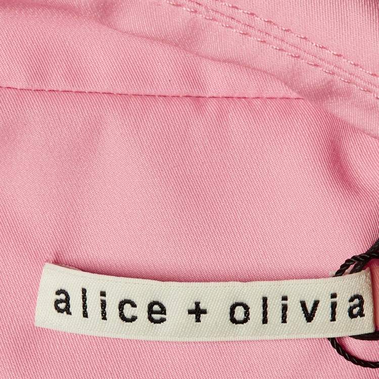 Pre Owned Alice + Olivia Pink Gabardine Belted Double Breasted Coat XS