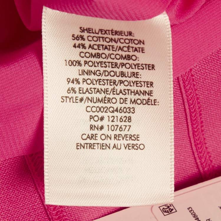 Pre Owned Alice + Olivia Pink Cotton Blend Puff Sleeve Joslyn Crop Top L