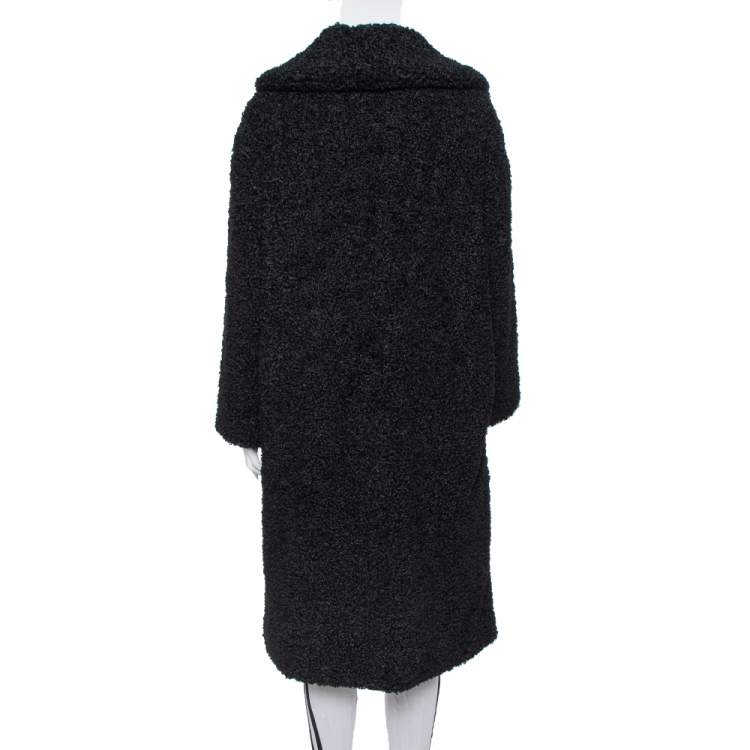 Pre Owned Alice + Olivia Black Boucle Oversized Ora Coat L