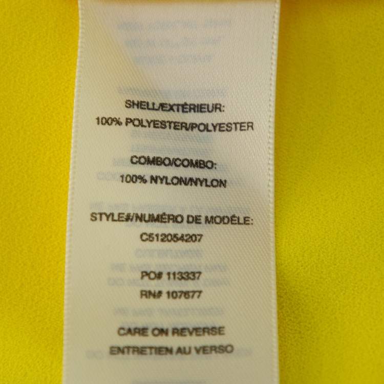 Pre Owned Alice + Olivia Yellow Crepe Lace Trim Detail Sleeveless Poppy Crop Top XS