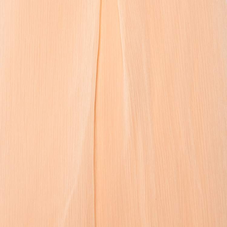 Pre Owned Alice + Olivia Orange Chiffon Leather Strap Detail Kirby Shift Dress S