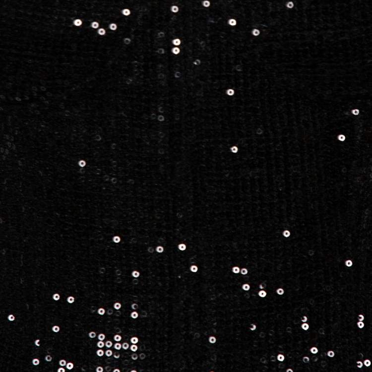 Pre Owned Alice + Olivia Black Sequin Embellished Bustier May Top M