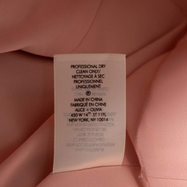 Pre Owned Alice + Olivia Light Pink Sateen Lantern Mini Dress S 