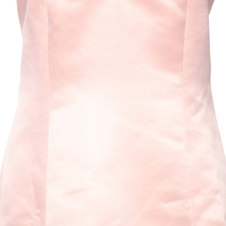 Pre Owned Alice + Olivia Light Pink Sateen Lantern Mini Dress S 