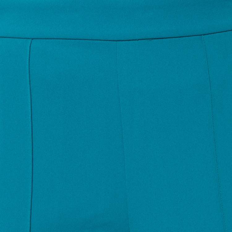 Pre Owned Alice + Olivia Teal Green Crepe Flared leg Jalisa Trousers S