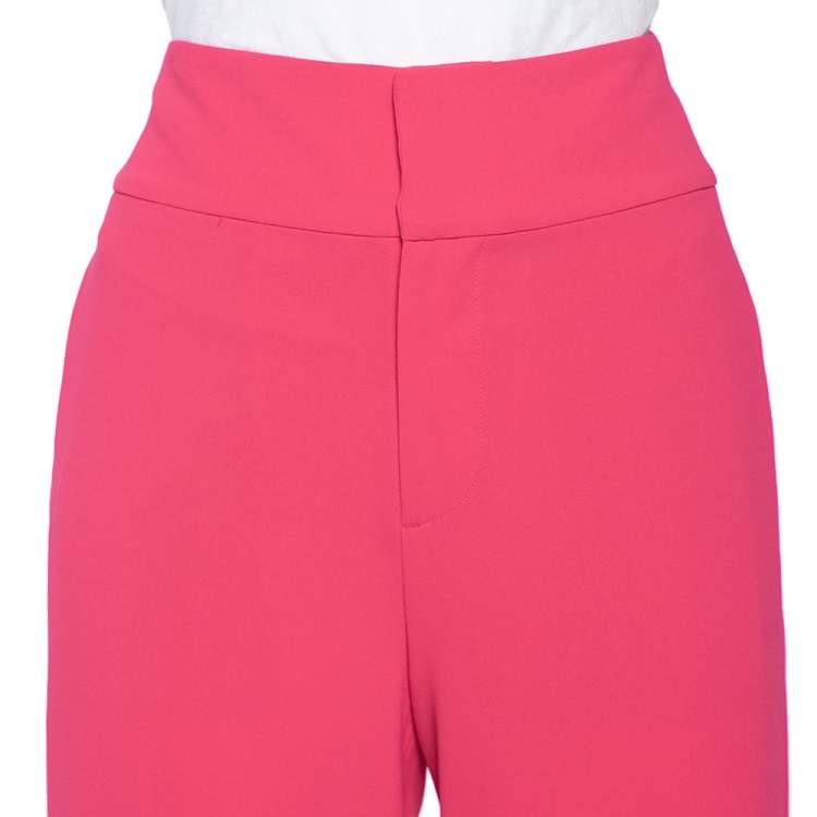 Pre Owned Alice + Olivia Pink Crepe Wide Leg Knox Trousers S
