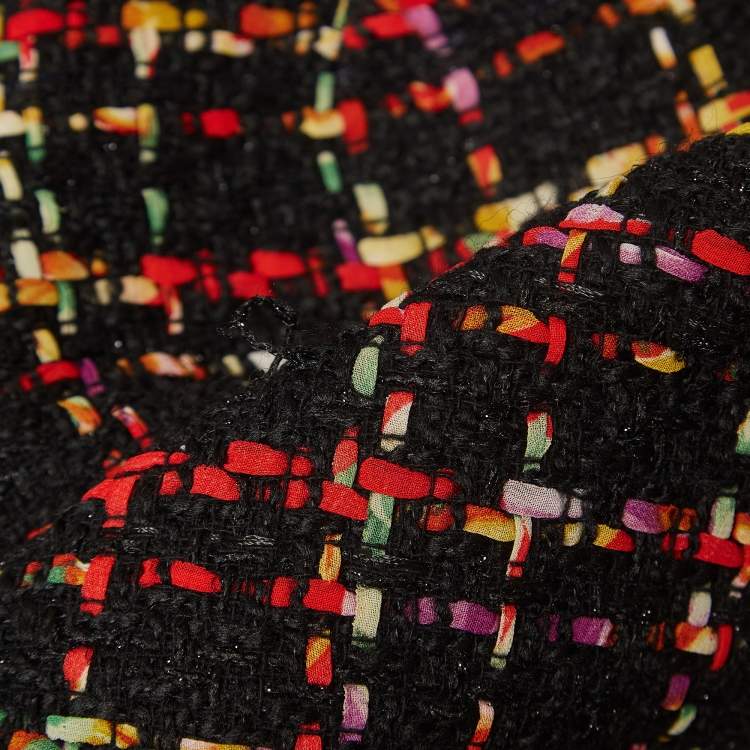 Pre Owned Alice + Olivia Multicolor Tweed Sleeveless Flounce Sonny Dress L