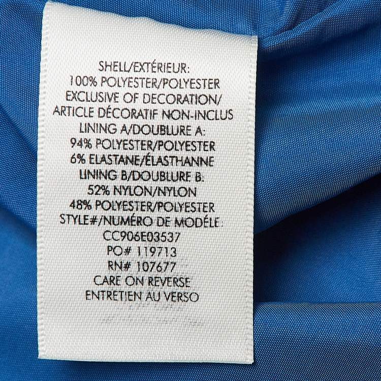 Pre Owned Alice + Olivia Blue Floral Beaded Embroidery Crepe Mini Dress M