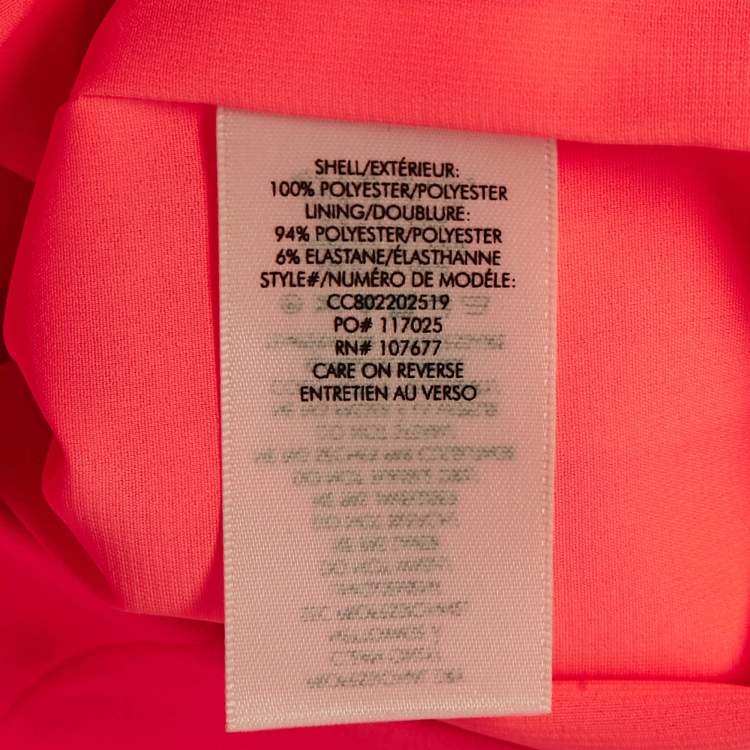 Pre Owned Alice + Olivia Neon Peach Orange Flounced Short Dress S 