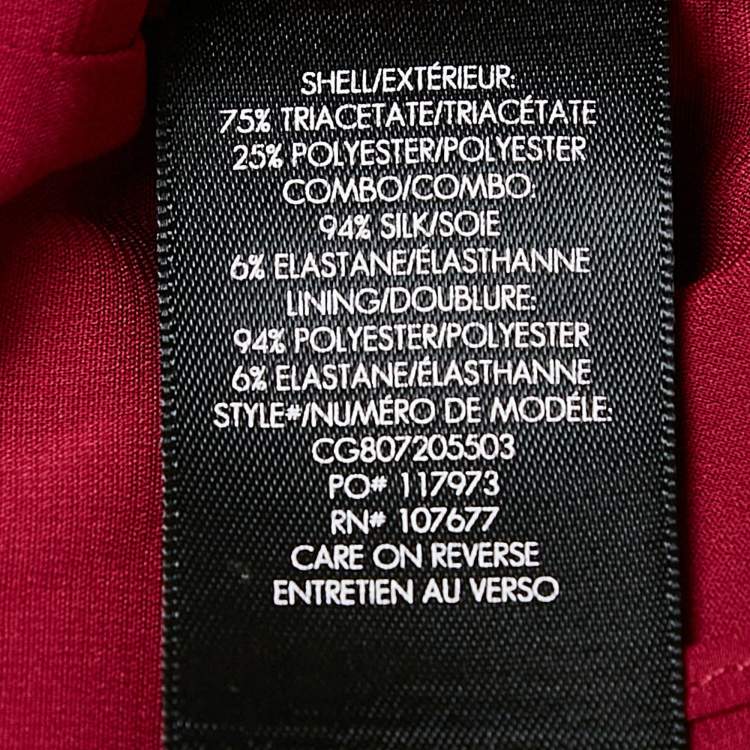مملوكة مسبقًا Alice + Olivia Burgundy Satin High Neck Maxi Dress S