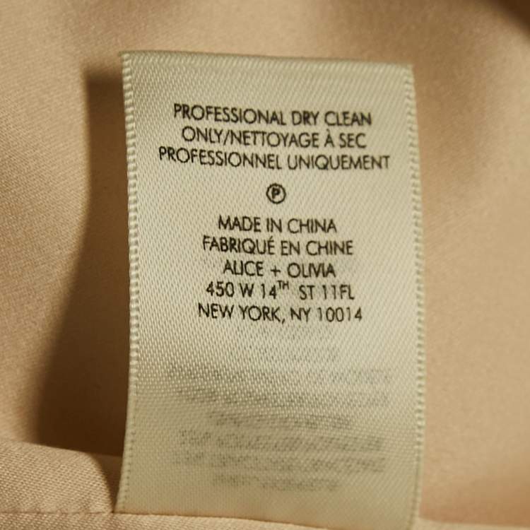 Pre Owned Alice + Olivia Cream Satin Gathered Sleeve Blazer M