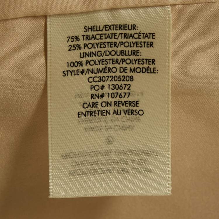 Pre Owned Alice + Olivia Cream Satin Gathered Sleeve Blazer M