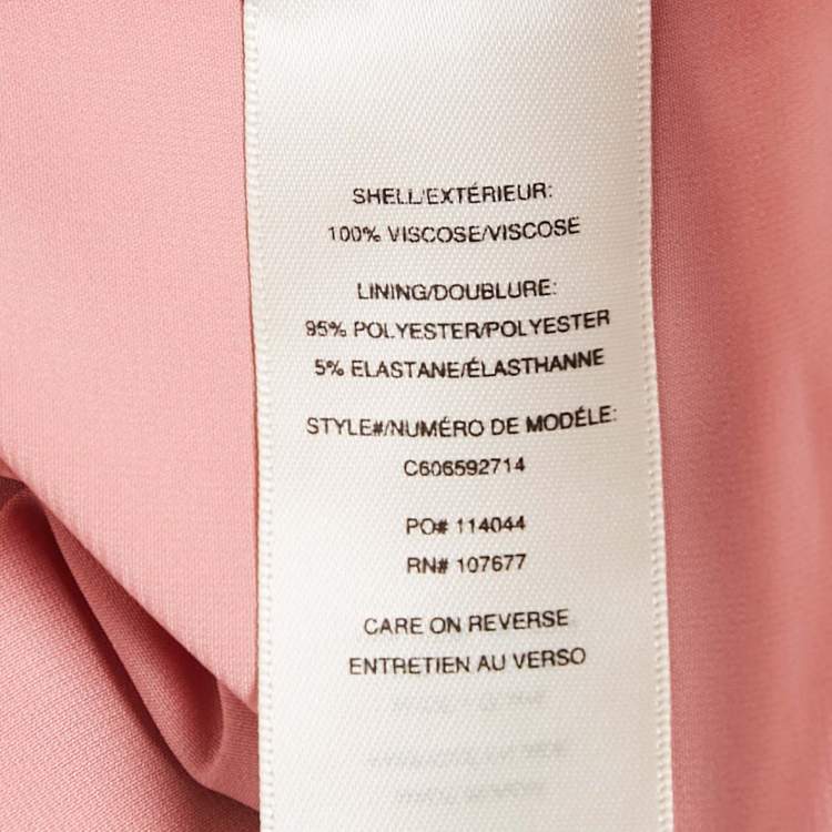 Pre Owned Alice + Olivia Pink Embellished Crepe V-Neck Mini Dress S