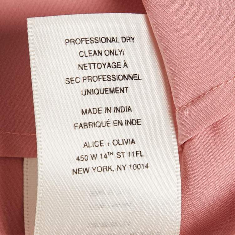 Pre Owned Alice + Olivia Pink Embellished Crepe V-Neck Mini Dress S