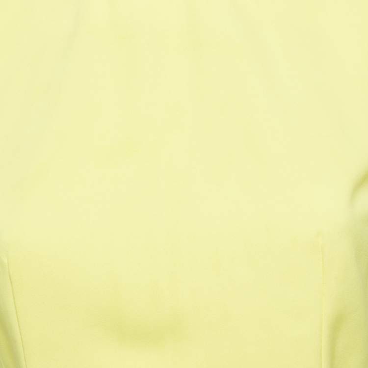 Pre Owned Alice + Olivia Yellow Crepe Sleeveless Crop Top M