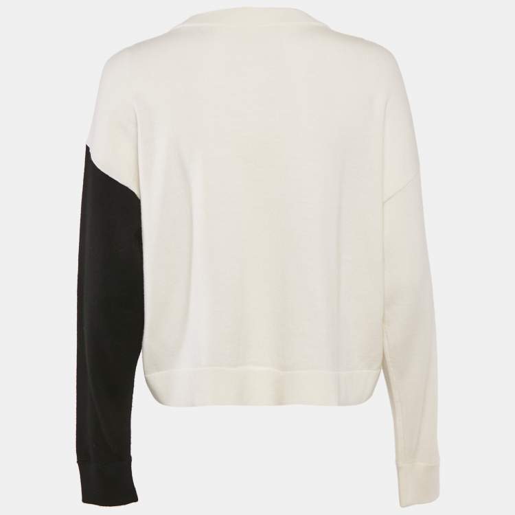 Pre Owned Alice + Olivia Multicolor Embroidered Intarsia Wool Gleeson Jumper M