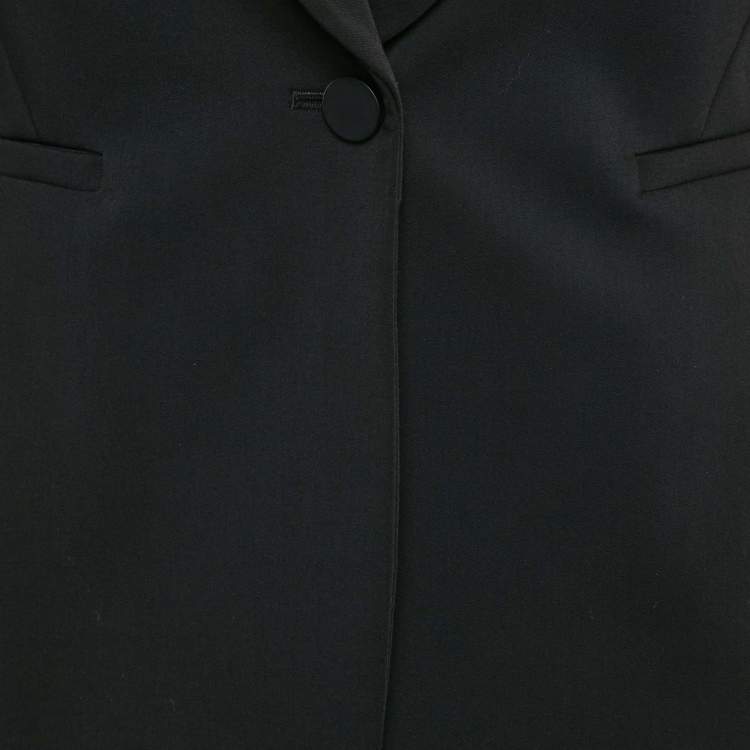 Pre Owned Alice + Olivia Black Crepe Puff Sleeve Single Breasted Blazer M