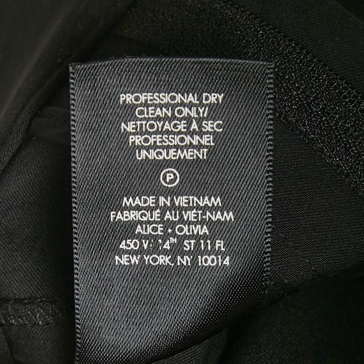 Pre Owned Alice + Olivia Black Gabardine Classic Fit Trousers XS