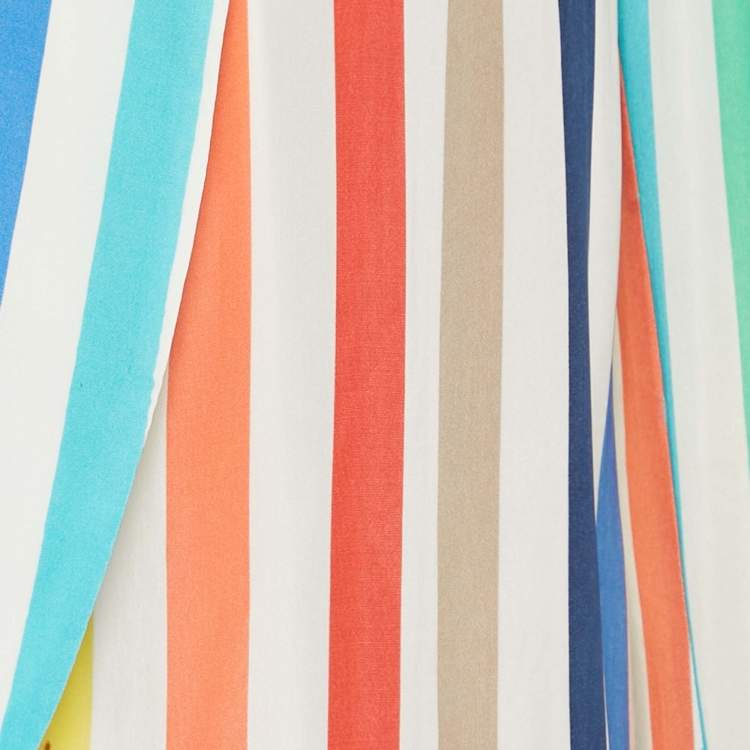 Pre Owned Alice + Olivia Multicolor Kylie Rainbow Stripe Cupro Shawl Collar Jacket XS