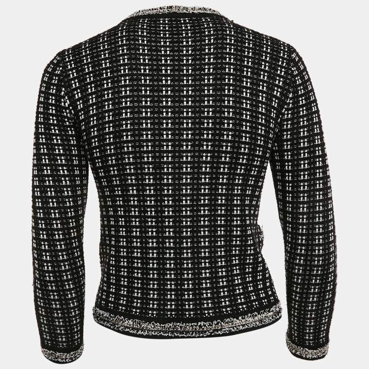Pre Owned Alice + Olivia Black Georgia Embellished Tweed Jacket XS