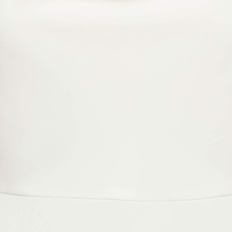 Pre Owned Alice + Olivia White Crepe Cowl-Neck High-Low Adrina Dress S