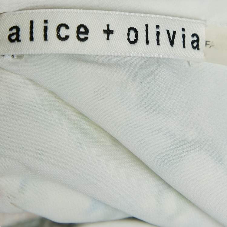 Pre Owned Alice + Olivia Multicolor Schiffli Smoked Flounce Mini Dress S