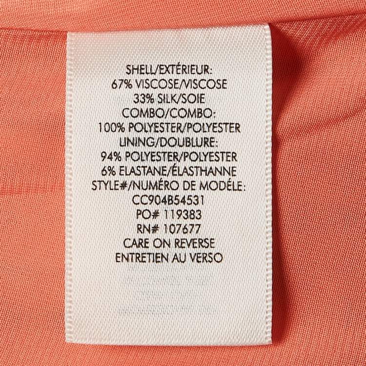 Pre Owned Alice + Olivia Orange Floral Print Chiffon Halter Neck Maxi Dress M