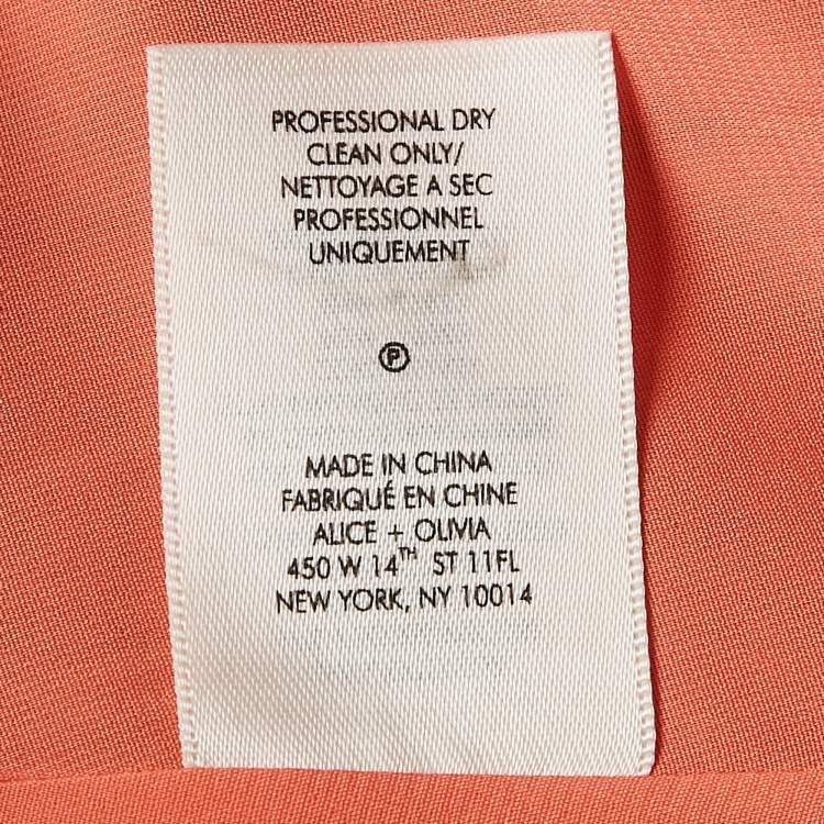 Pre Owned Alice + Olivia Orange Floral Print Chiffon Halter Neck Maxi Dress M