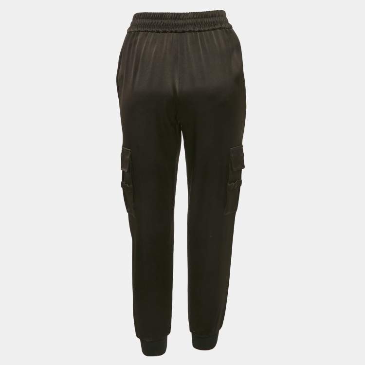 Pre Owned Alice + Olivia Black Satin Joggers XS