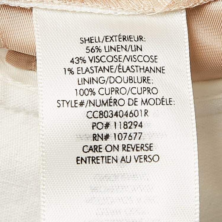 Pre Owned Alice + Olivia Off White Linen Blend Pleated Shorts S