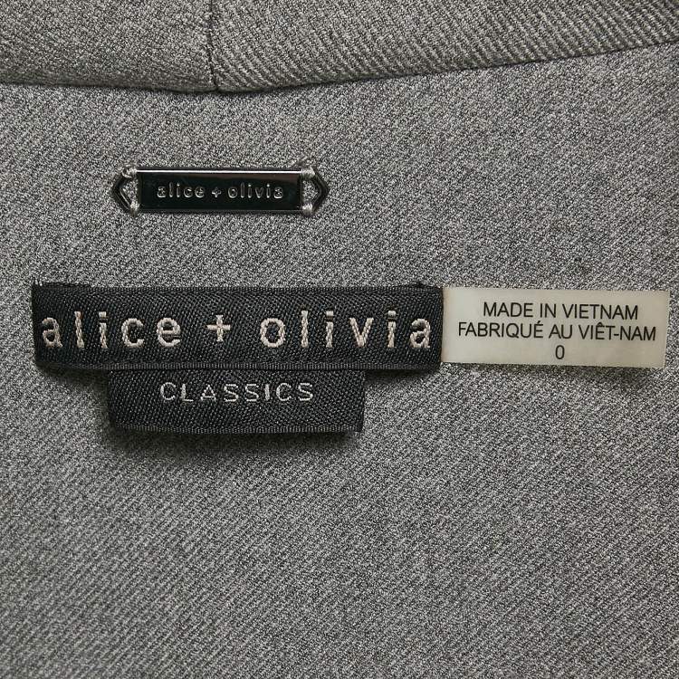 Pre Owned Alice + Olivia Grey Gabardine Pants Suit XS