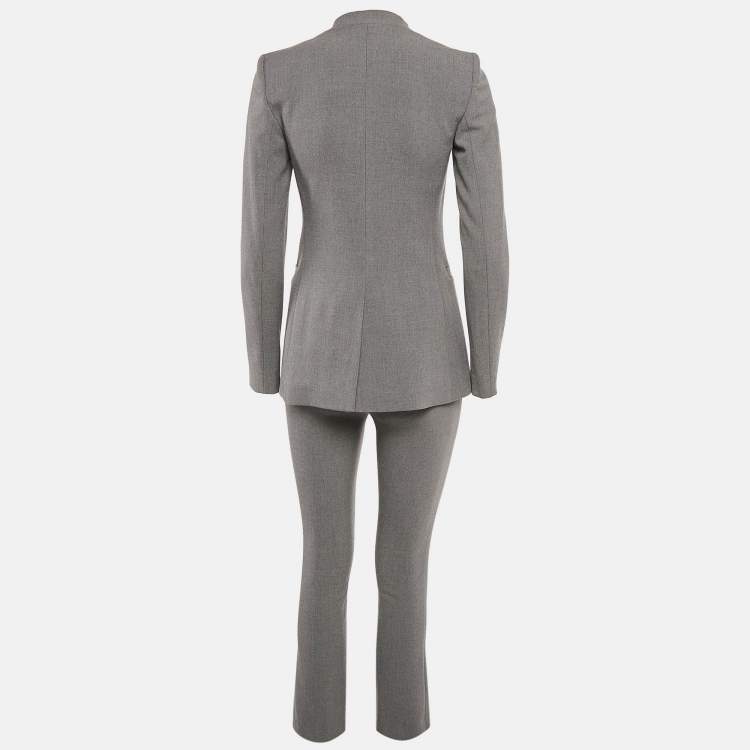 Pre Owned Alice + Olivia Grey Gabardine Pants Suit XS