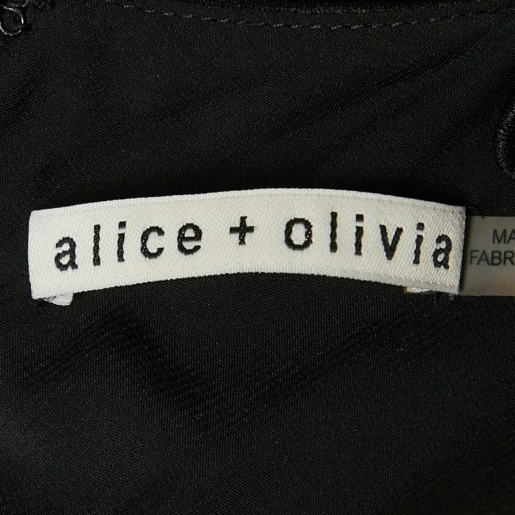 Pre Owned Alice + Olivia Black Stain Strappy Mini Dress XS