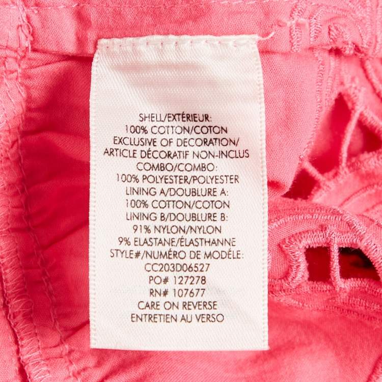 Pre Owned Alice + Olivia Pink Lace Trim Cotton Mini Dress S