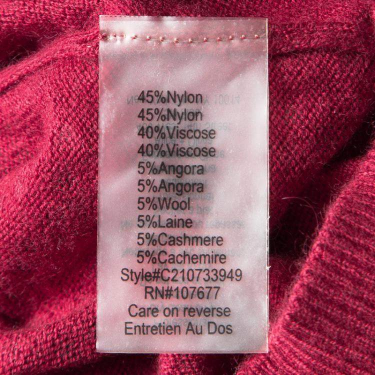 Pre Owned Alice + Olivia Red Knit Hot Fix Crystal Embellished Cropped Sweater XS