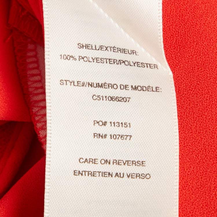 Pre Owned Alice + Olivia Orange Crepe Sleeveless Blouse L