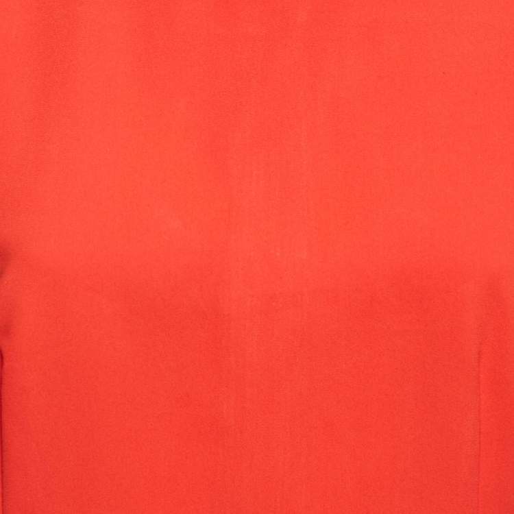 Pre Owned Alice + Olivia Orange Crepe Sleeveless Blouse L