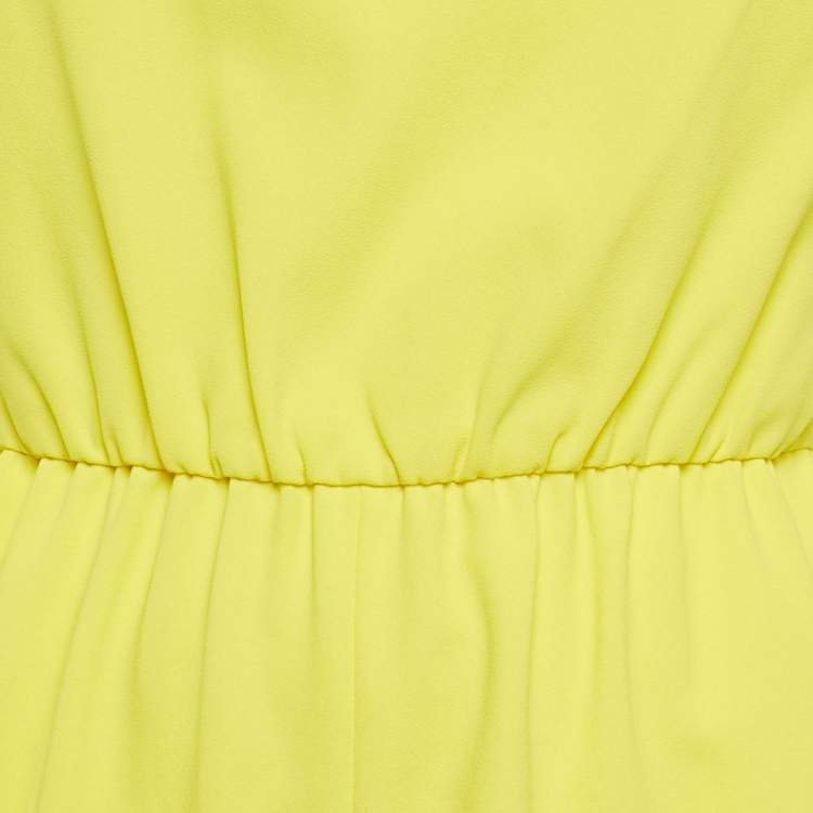 Pre Owned Alice + Olivia Yellow Crepe Playsuit S