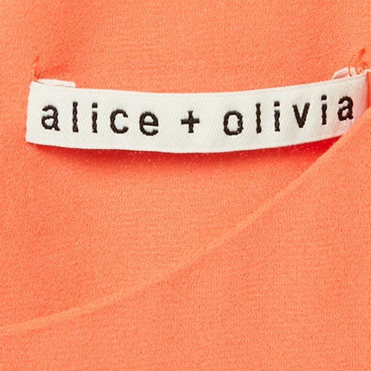 Pre Owned Alice + Olivia Orange Silk Sleeveless Maxi Dress S