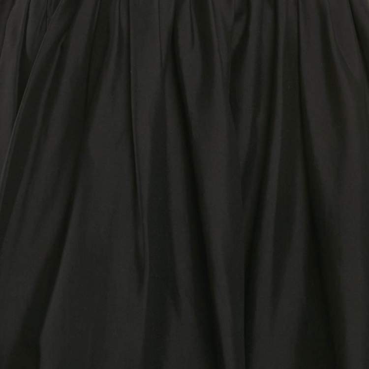 Pre Owned Alice + Olivia Black Lace Trim Poplin Midi Skirt M