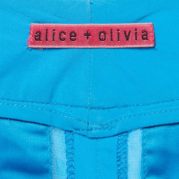 Pre Owned Alice + Olivia Blue Silk Slim Fit Trousers M