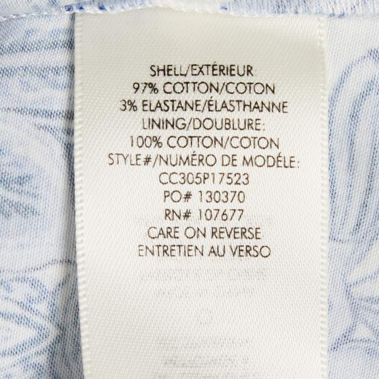 مملوكة مسبقًا Alice + Olivia Blue Floral Print Cotton Mini Dress M