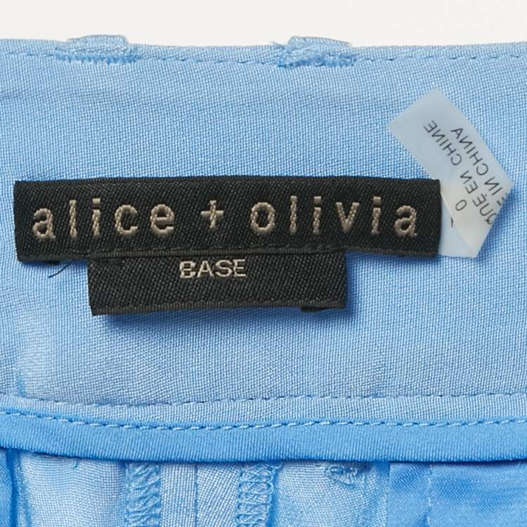 Pre Owned Alice + Olivia Base Blue Silk Shorts XS