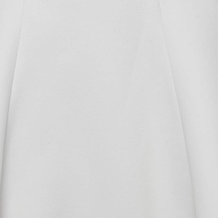 Pre Owned Alice + Olivia Employed White Jersey Flared Mini Skirt S