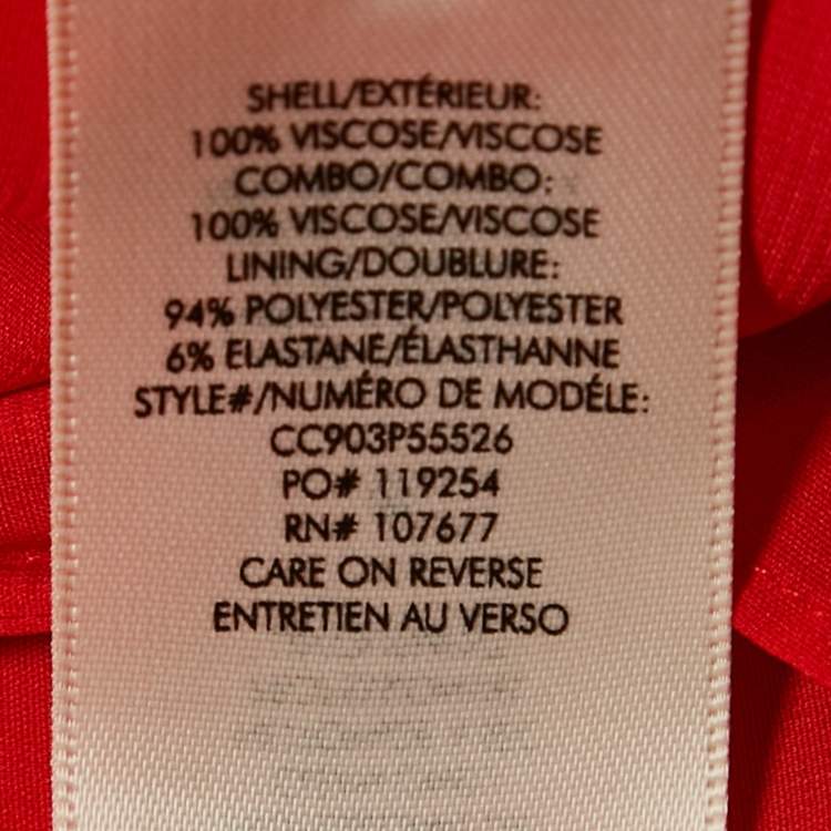 Pre Owned Alice + Olivia Red Printed Chiffon Maxi Dress M