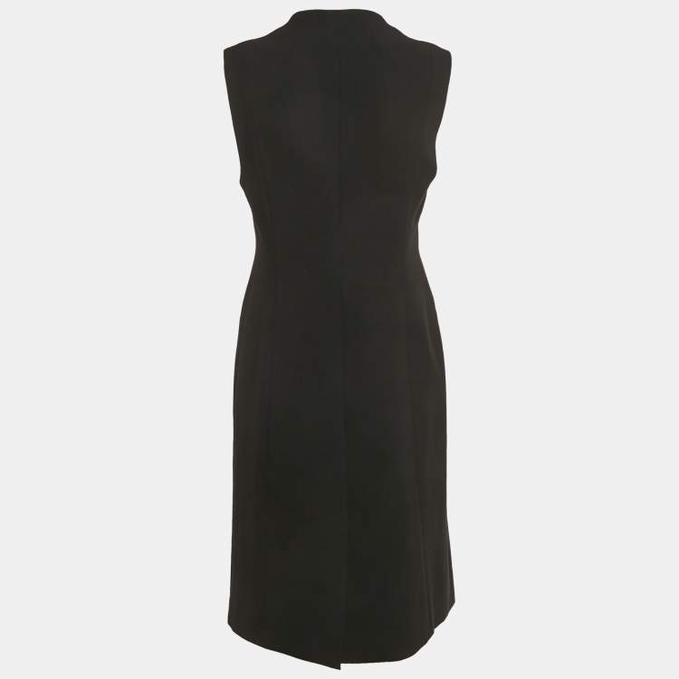 Pre Owned Alice + Olivia Black Crepe Sleeveless Long Coat S