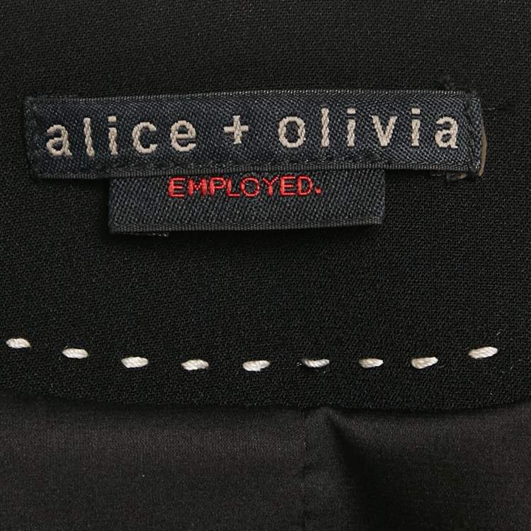 Pre Owned Alice + Olivia Black Crepe Sleeveless Long Coat S