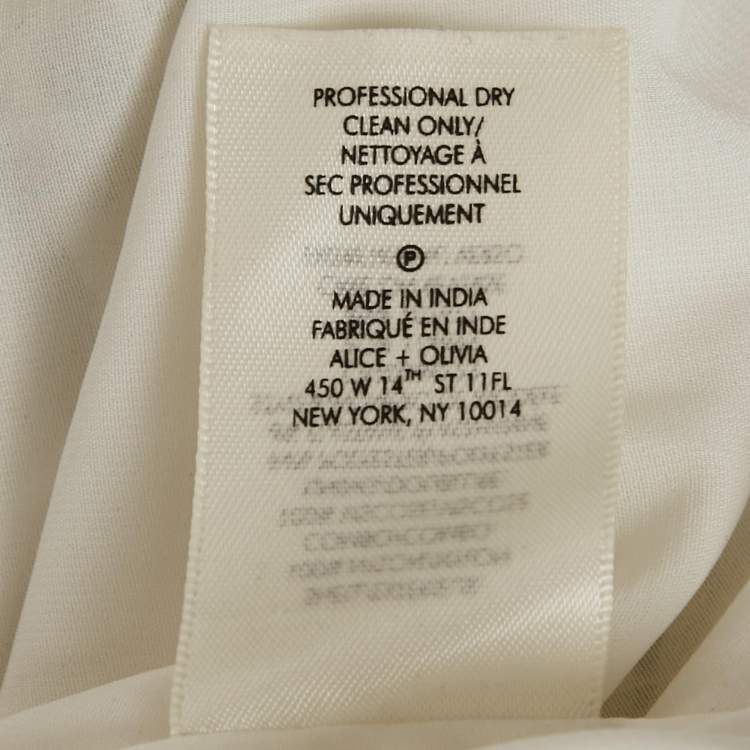 Pre Owned Alice + Olivia White Embellished Lace Sleeveless Top M