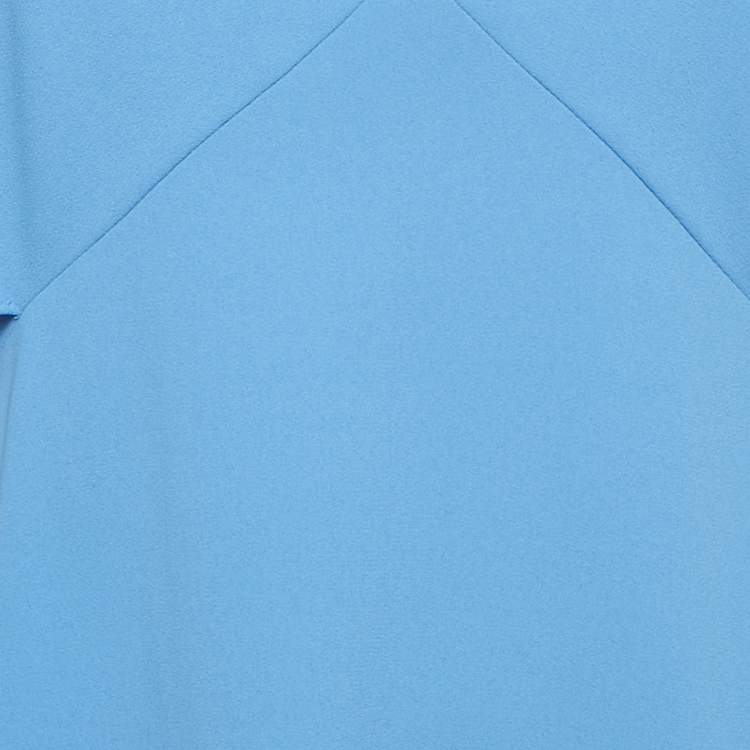 Pre Owned Alice + Olivia Blue Crepe Cape Sleeve Mini Dress M 